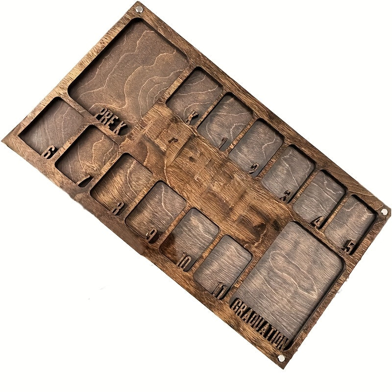 TEMU Contemporary Artificial Year Photo Frame - Diy Preschool To Graduation Organizer With 3d Multi-section Design, Labels & Display For Classroom