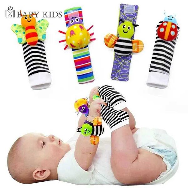 Baby Games Plush Rattle Socks Sensory Toys For Babies Newborn Accessories Stuffed Animal Wrist Rattle Baby Toys 0 3 6 12 Months Y240820