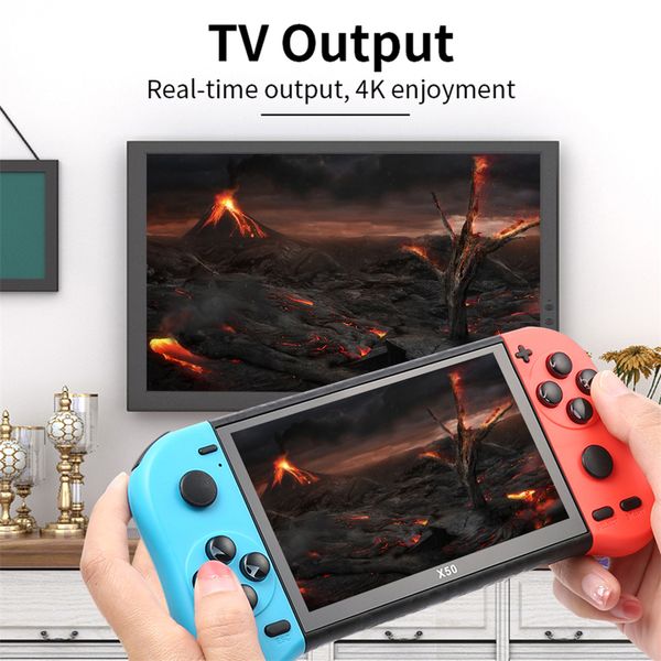 X50 5.1 inch HD Screen Console 6800 Games TV Video Game Player for MAME CPS1 NES GBA GBC BIN GB SFC SMD PS1