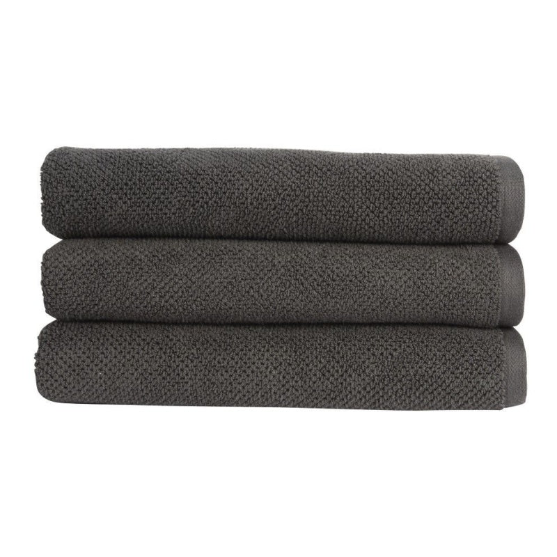 Christy Brixton Textured Towel - Liquorice - Sheet In Black