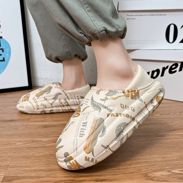 Winter home outdoor wear, warm cotton shoes with a poop like feel and plush lining, couple&#039;s shoes, lazy snow boots