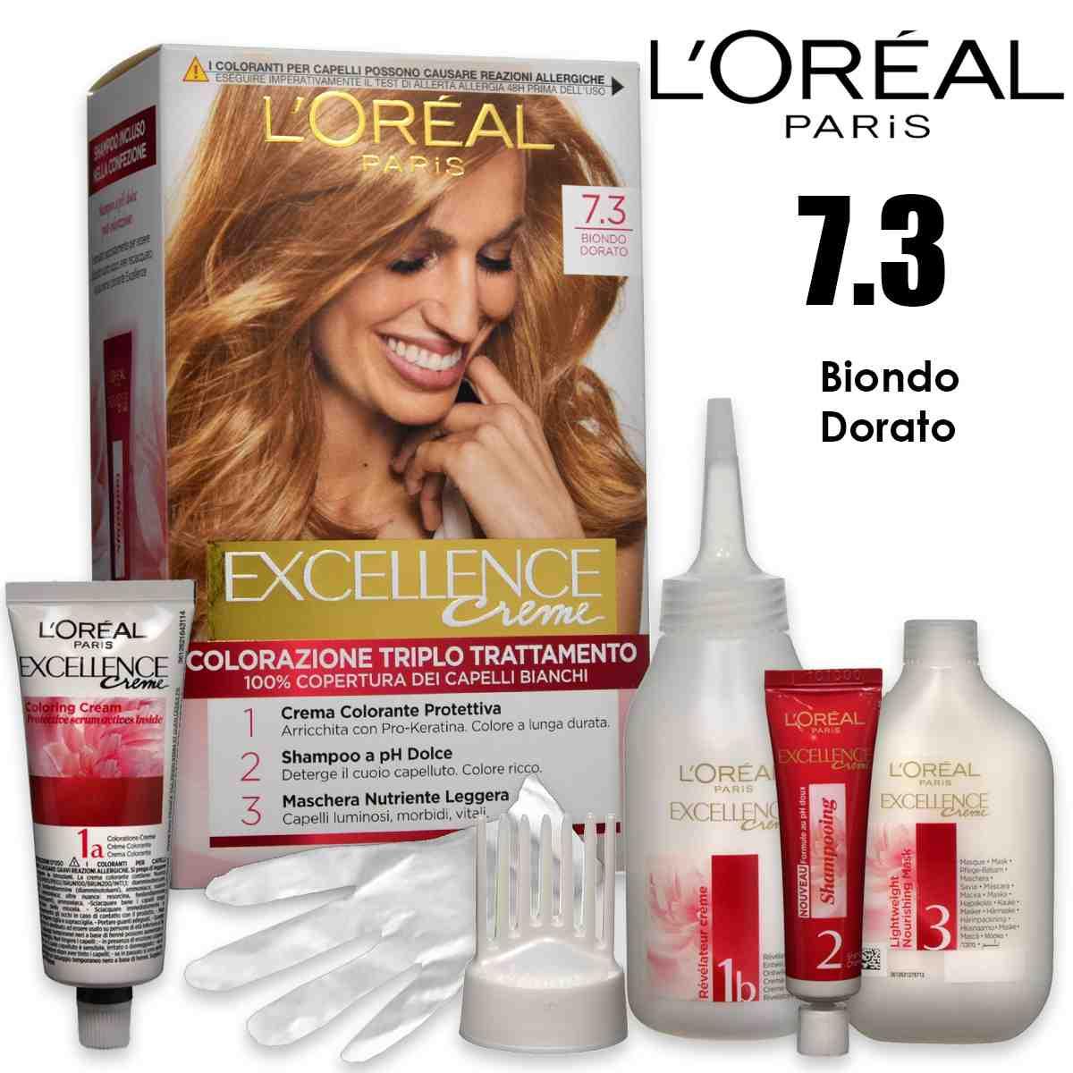 L'oreal farve triple treatment excellence nr. 7.3