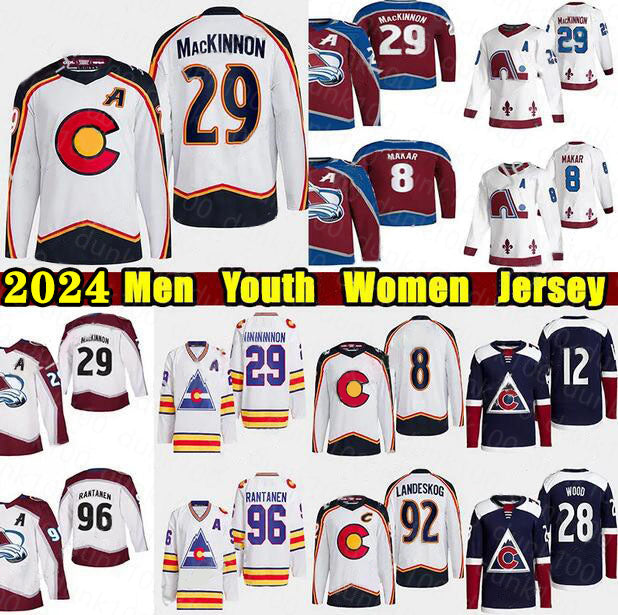 29 Nathan MacKinnon 2024 New version season Avalanches hockey Jersey men women youth Jersey 8 Cale Makar Mikko Rantanen Gabriel Landeskog Devon Toew