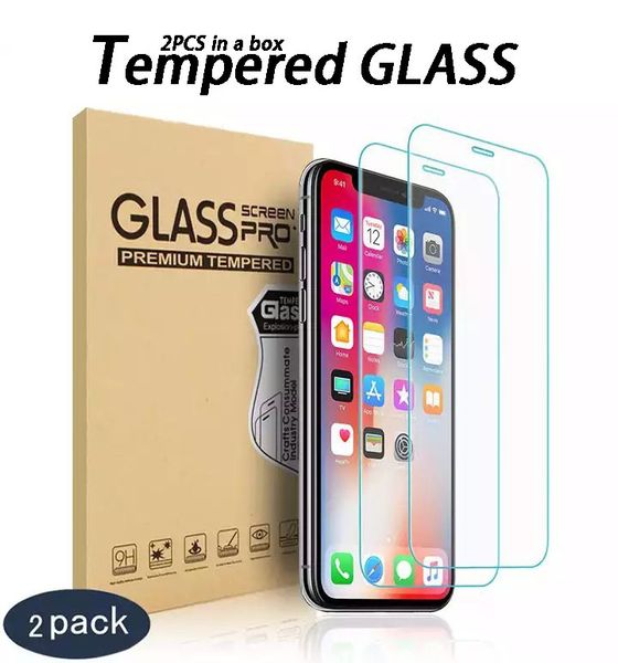 2pack 9H Full Cover Screen Protector for iPhone 14 Plus Pro Max 7 8 Plus Anti-scratch Protective Tempered Glass Film 11 12 13 Mini XR XS