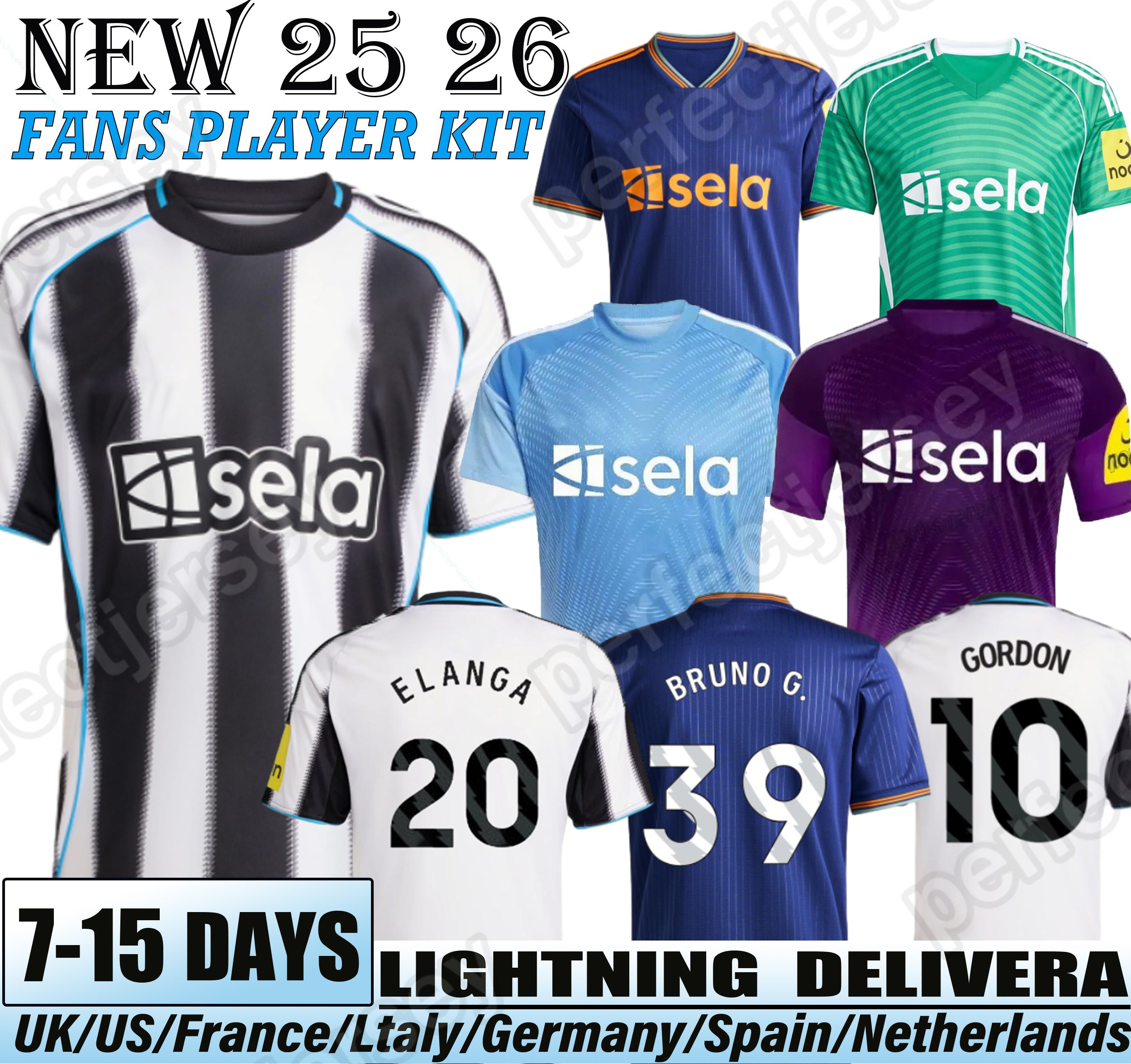 25 26 NUFC Soccer Jerseys Bruno G ELANGA Gordon Botman Joelinton Tonali Livramento Willock Krafth jersey fans player shirt men kit kids equipments