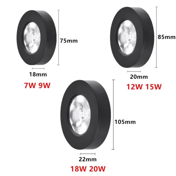 Recessed Ultra-thin LED Downlight 110V-240V COB Ceiling Lamp Spotlight Warm Neutral Cold White 7W 9W 12W 15W 18W 20W Lighting