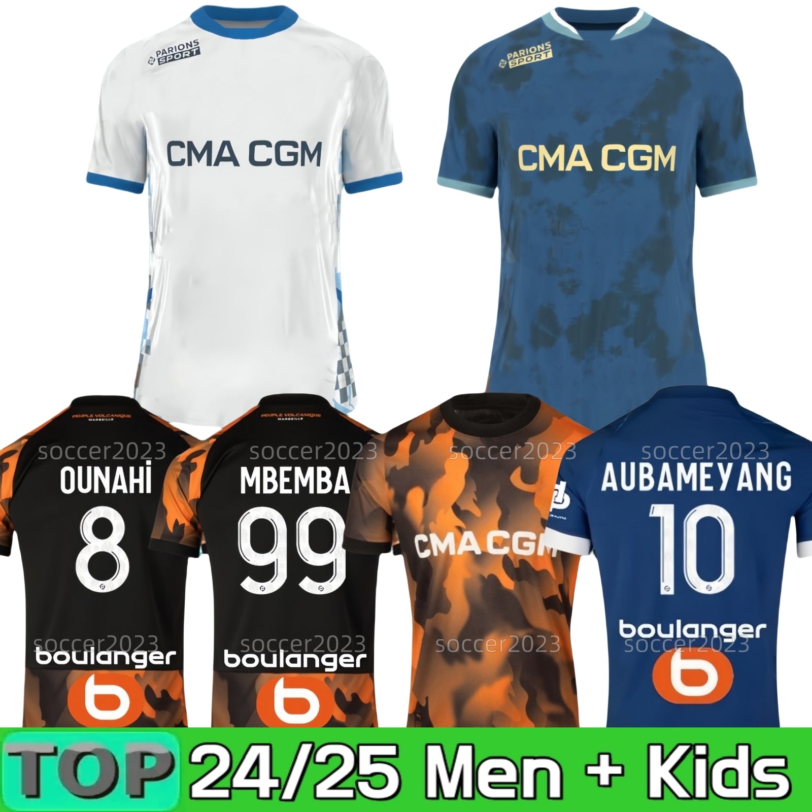 24 25 Marseilles soccer jerseys 2024 maillot foot OM Mbemba OUNAHI VITINHA GUENDOUZI SARR GERSON PAYET CLAUSS football shirts men kids Uniform Fans