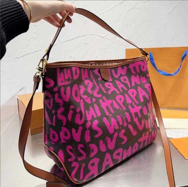Designer bag Womens Graffiti Tote Bag Luxury Brand Printed Leather Shoulder Bags Lady Crossbody Strap Shopping Handbag High Quality