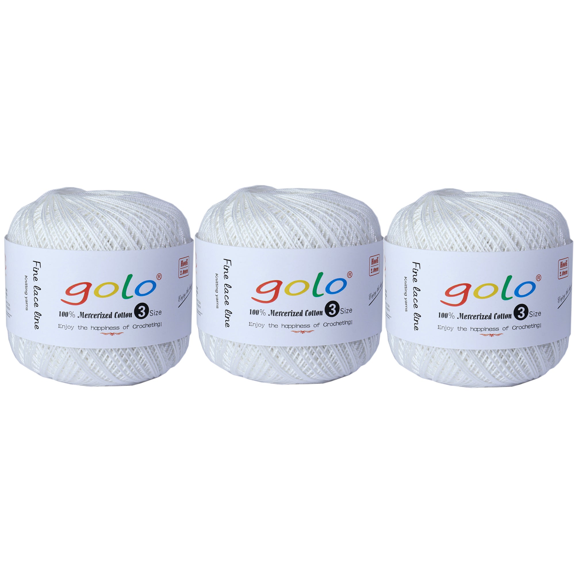 golo 3 balls Crochet Thread Size 3 Yarn for Hand Knitting Crochet yarn for Crocheting