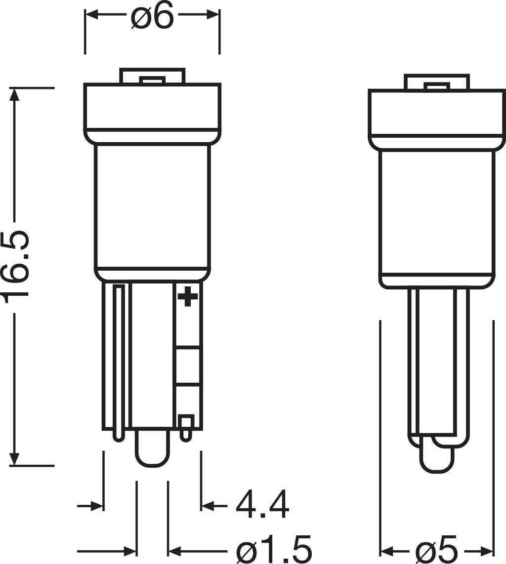 Bulb, instrument lighting OSRAM 2723DWP-2BL