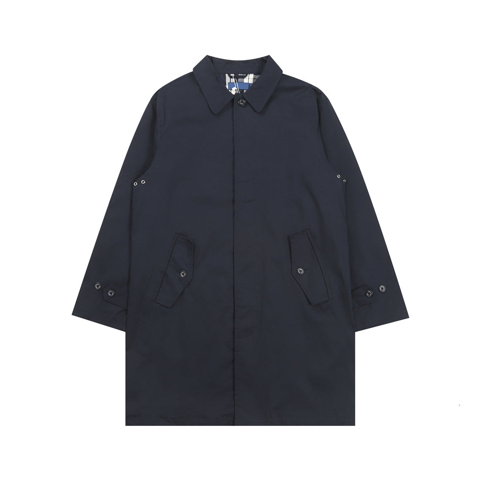 Men Stylish Khaki Workwear Jacket Small Horse Logo Comfortable Fit Vintage Zip Up Outerwear Designer Coat British-Inspired Lightweight Street Fashio