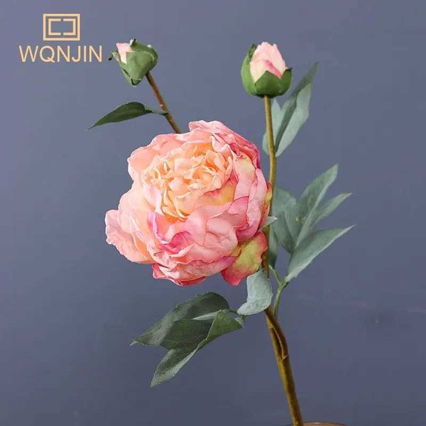 1 artificial flower bouquet beautiful silk peony wedding family dining table decoration arrangement of fake plants Valentines Day gift Y2412
