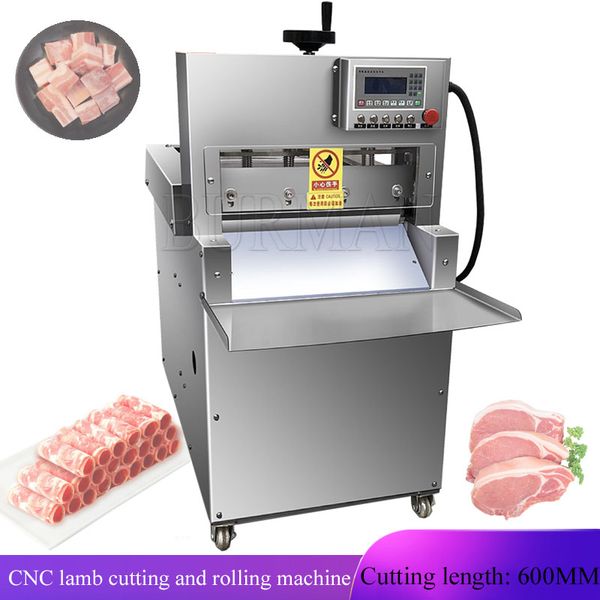 Electric Automatic CNC Double Four Cut Mutton Roll Machine Meat Slicer Lamb Kitchen Tools Multifunctional