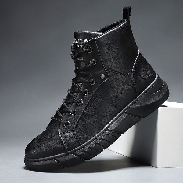 Lace-up Winter Motorcycle Dress Casual Comfort Boot atos Men Shoes Ankle Brogue Black Platform Boots 7950 s