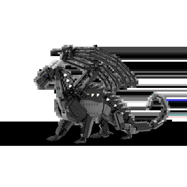 Blocks Creativity 1230PCS MOC Black Dragon Assembly Model Building Blocks DIY Toy Bricks Childrens Holiday Exhibition Gifts Can Move WingsY2