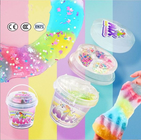 Unicorn DIY crystal clay set, European and American rainbow slime children&#039;s colored clay toy