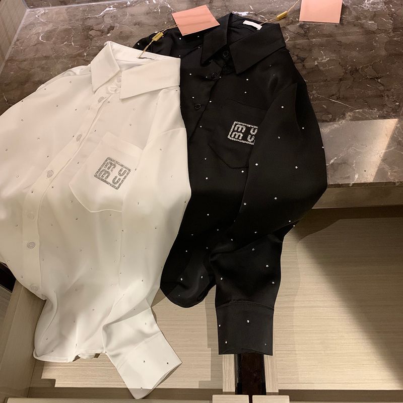 Brand Womens Blouses Designer Luxury Shirts Classic Style Clothing Trendy Letter Logo Tops Black Shirt White Blouses -12 High Quality Clothes CRG250