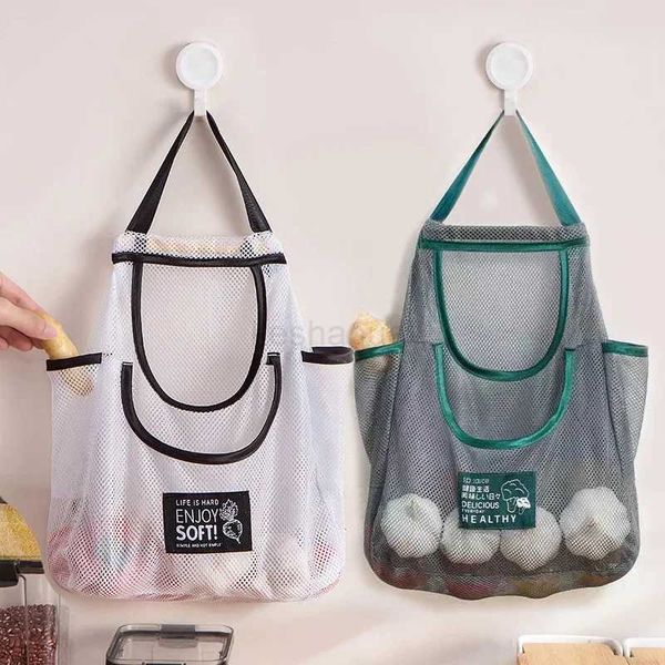 Large Capacity Shopping Bags Food Fruit Vegetable Reusable Organizer Bag Mesh Handbags Dustproof Hanging Kitchen Storage BagsXJ240727
