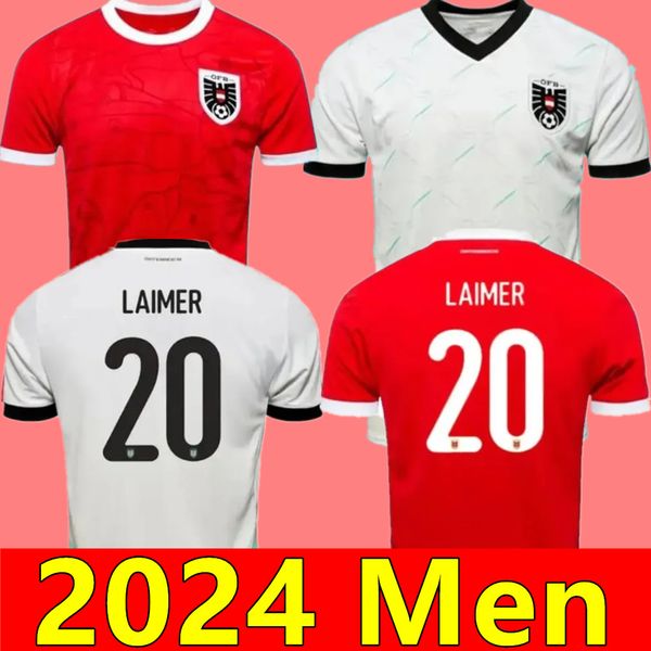 24-25 Austria Euro soccer jersey 2024 DANSO POSCH BAUMGARTNER Home Away Kits men tops tee shirts uniforms sets red tops XAVER SABITZER GREGO