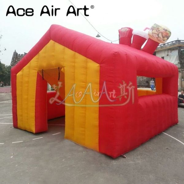 Nice design inflatable food booth inflatable concession tent kiosk bar trade show candyfloss house with desk counter for Carnival party