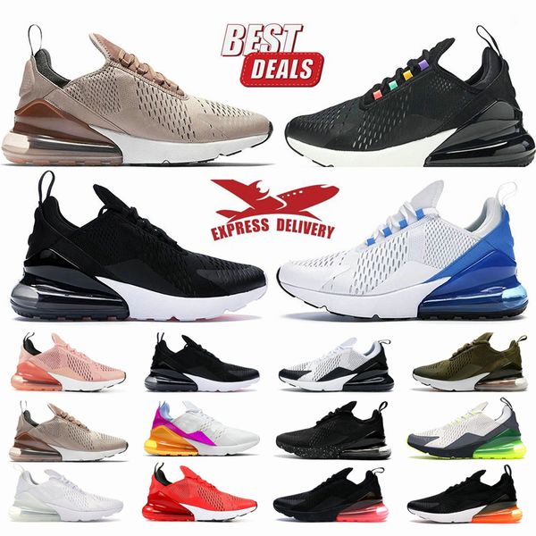 2025 Designer Sports 270 270s Running Running Shoes Mulheres Triplas Luz Branca Luz 27c Mens Treinadores Flat Sneakers Sports EUR 36-45