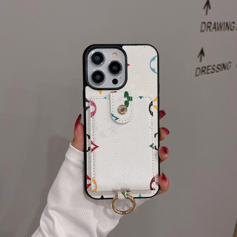 Women Crossbody Phone Designer for Apple iPhone Pro Max 14 13 12 15 16 Plus 11 Card Holder Fashion murakami wallet Case Cover