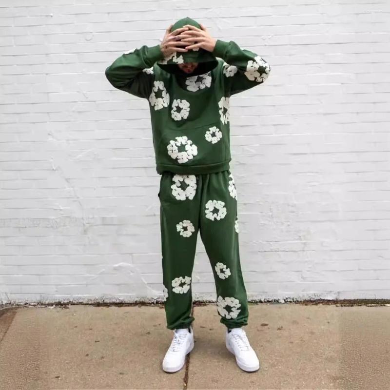 Men&#039;s Tracksuits Loose Fitted Printed Hoodie Hip Hop Streetwear Ex Long Sve Polyester T-irt Casual Comfortable Autumn Top