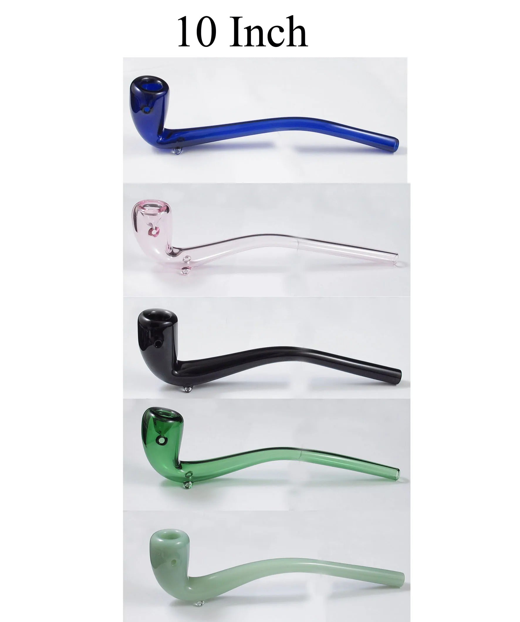 10 Inch long glass smoke hand pipe sherlock spoon mixed color bubbler water oil bong free shipping