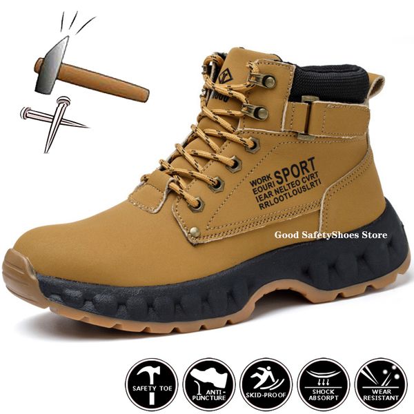 Work Waterproof Boots Steel Toe Men Smashing Anti Piercing Safety Non-slip Indestructible Shoes Male c367