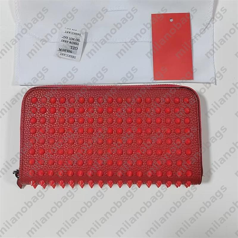 Rivet Wallet Designer Classic Red Inside Full Rivets Women Purse Long Style Card Holder Mens Luxury Wallets Rivetti Portafoglio Zipper Cardholder