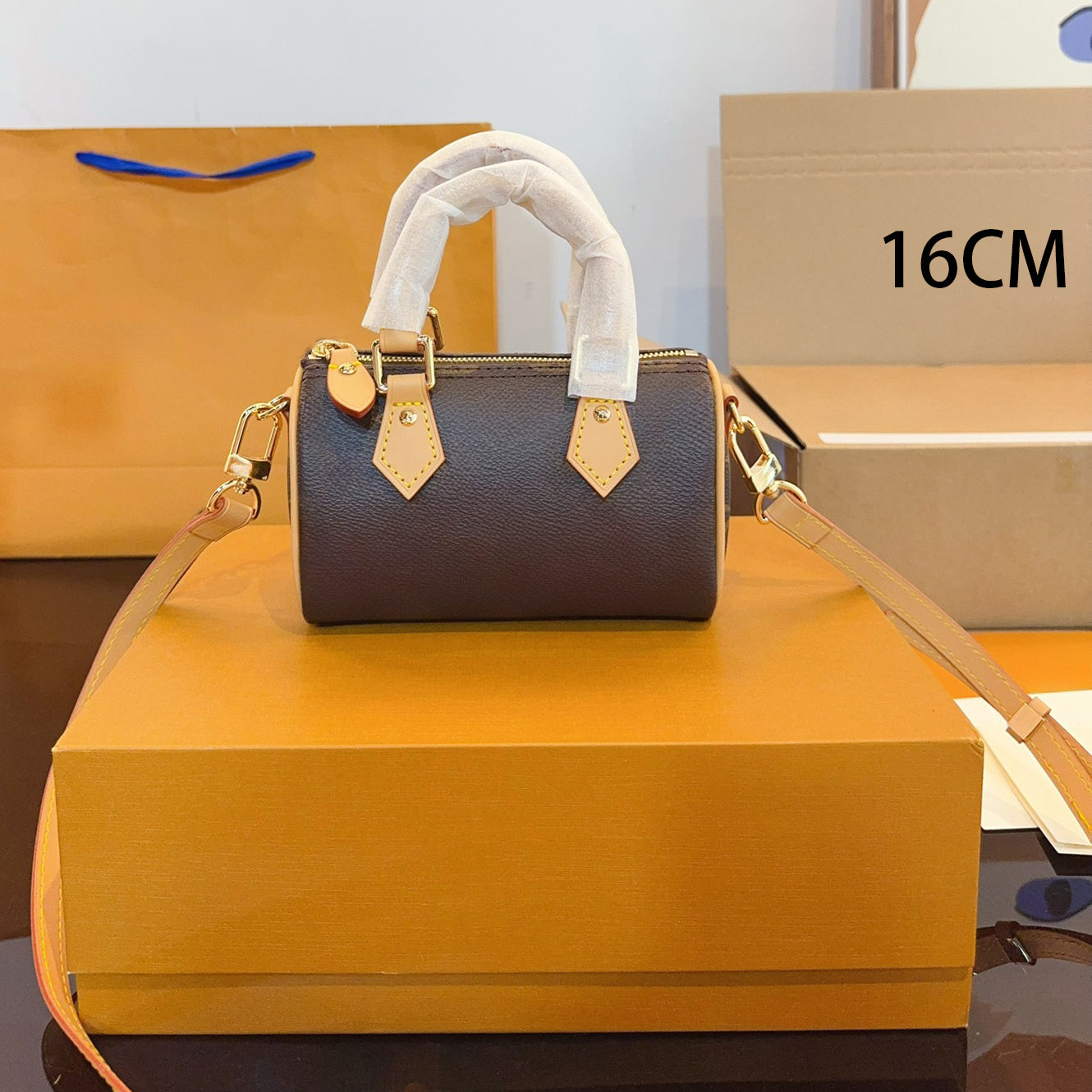 Women Shoulder Bags Top Designer Mini 16cm Shoulder Bag Woman Leather Denim Crossbody Luxury Brand Embossed Tote Purse Handbag Clutch 16cm