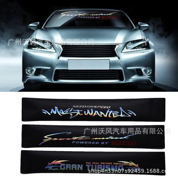 before and after the cross-border stickers car windshield black decorative decal laser colorful sticker D524