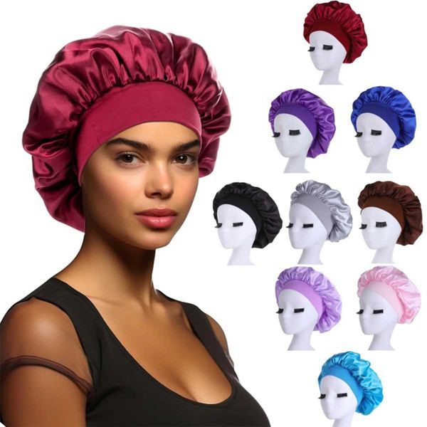 Novo Catinho do sono sólido do sono Setin Slike Sleep Hair Care Night Hat Chuveiro Chapéu de Flor Flor Flor Flor UNISSEX W241113
