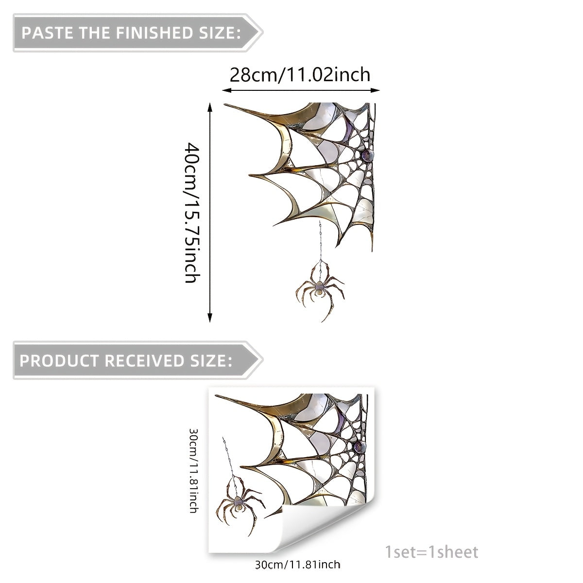 TEMU New Halloween Web Window Decal - Double-sided Decorative Sticker For Windows, D12001