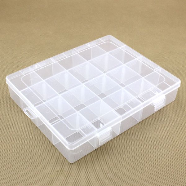 Clear Plastic Box with Removable Dividers for Storing Accessories and Electronics