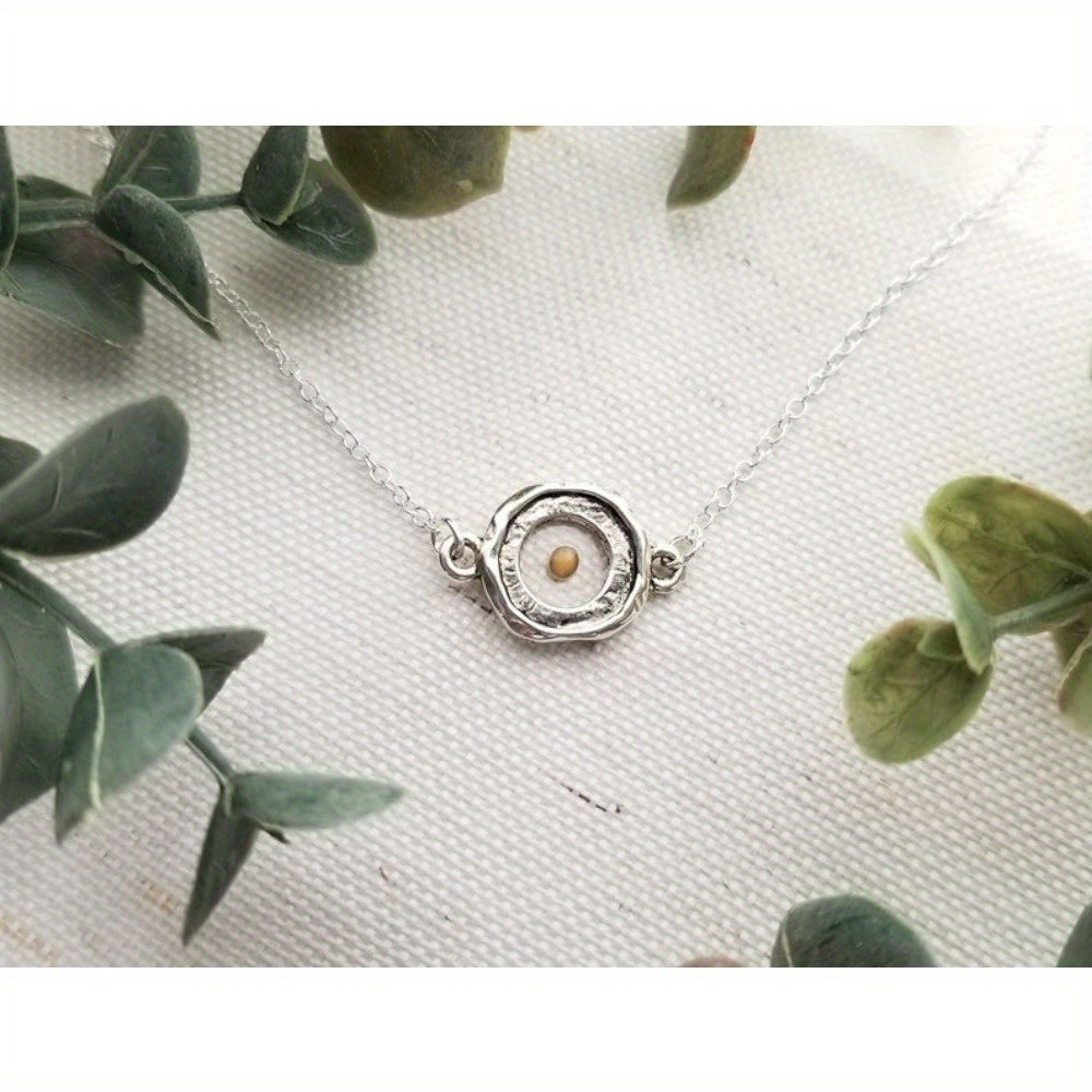 TEMU Necklace - Christian Faith Jewelry With White Golden Plated Chain, Vintage & Oval Pendant, Casual Attire Dainty Chain For Women, Spiritual