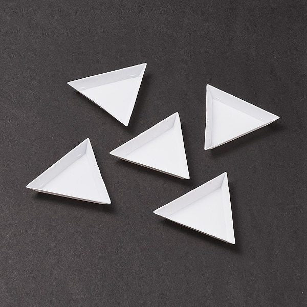 Polypropylene(PP) Triangle Nail Art Rhinestone Sorting Trays DIY Decals