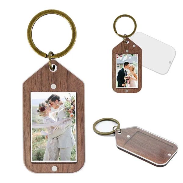 DIY Acrylic Keyrings Party Favor With Photo Frame Car Key Chain Gift Promotional Keychains