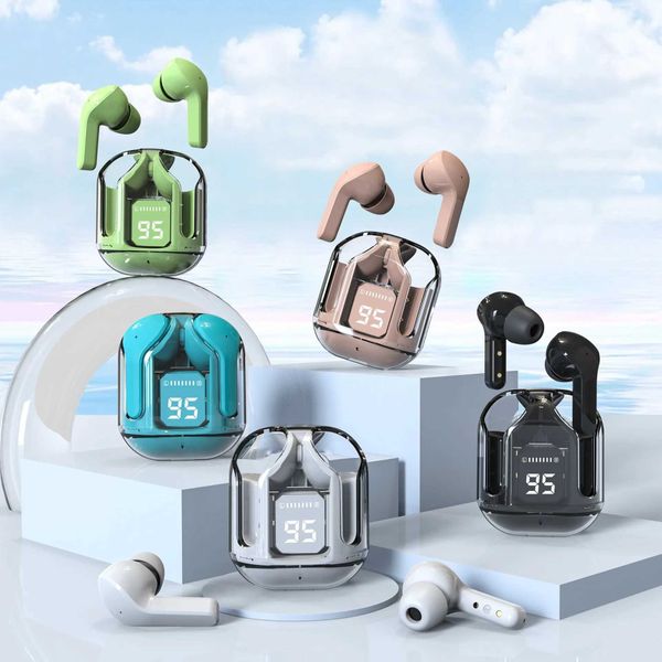 T2 Wireless Earphone Transparent HIFI phonesLED Power Digital DisplayStereo Sound Earphones for Z241218