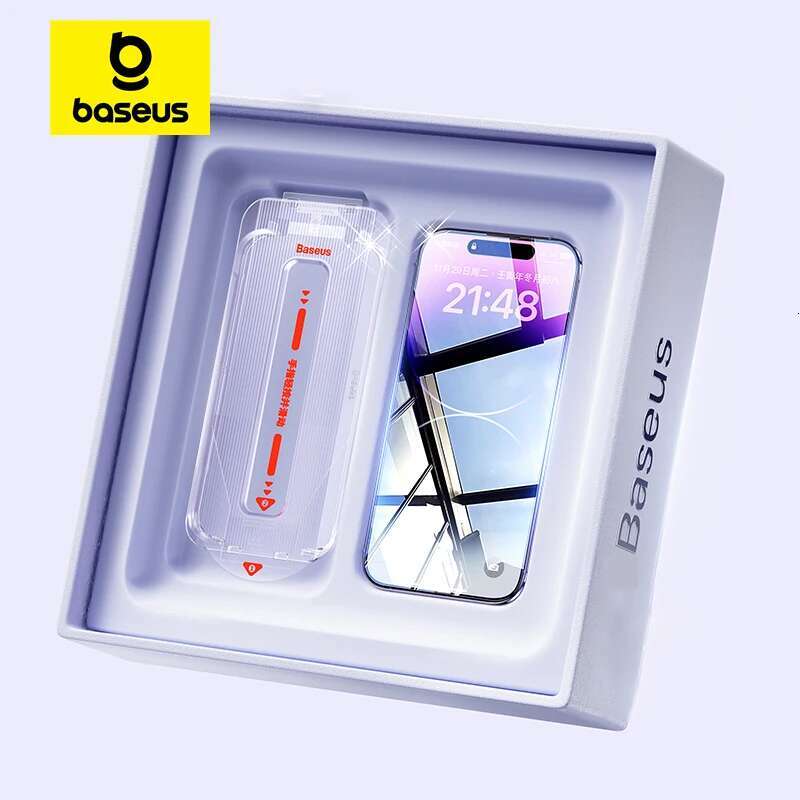 Baseus 0.4mm Corning Tempered Glass for iPhone 16 15 14 13 Pro Max Plus Screen Protector Anti-Peeping Auto Installation Film
