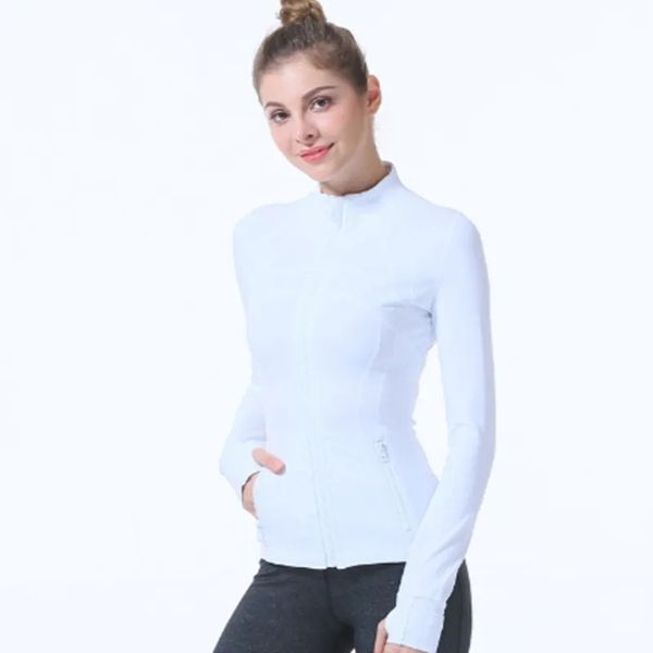 2024 Jaqueta de ioga Mulheres definem o treino esportivo esportes de fitness esportes de fitness de roupas secas secas Top Solid Solid Up Sw