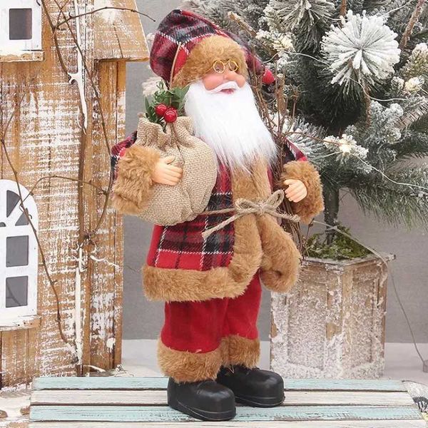 2023 Christmas Decoration Home Navidad Party Ornaments Christmas Celebration Christmas Carol Santa Claus Dolls and Gift Bags W241008