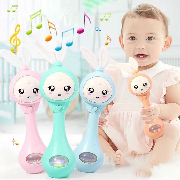 Music and Shine Rattle Toys Rabbit Intelligent Baby Rattles Smart Bunny Smarty Media Smart Shake Newborn Early Educational ToyC250120