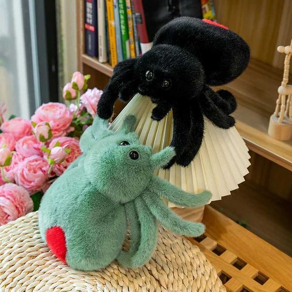 Plush Dolls Black spider jumping spider doll crawling pet doll plush cute reptile plush toy super cute doll Q241130