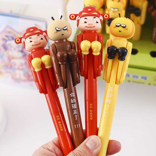 Hero Wu Cai Lin Men Piggy Boxing Pen Creative Trick and Relieve Str Ballpoint Pen Fun Student Xiao Qiang Styling Black Pen