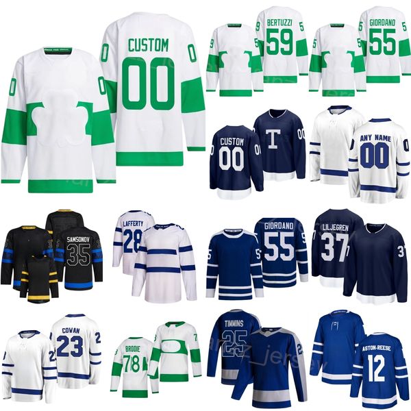 Alternate 2024 Hockey 37 Timothy Liljegren Jerseys 78 TJ Brodie 59 Tyler Bertuzzi 64 David Kampf 55 Mark Giordano 35 Ilya Samsonov 19 Calle