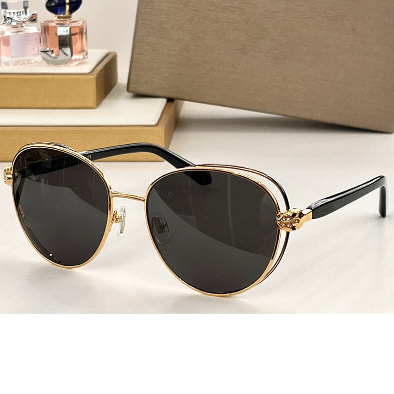 Luxury Metal Oval Sunglasses Women Vintage Snake Mirror Sun Glasses Designer Fashion sunglasses 6087 Radiation Protection Goggles Glasses Anti-UV400