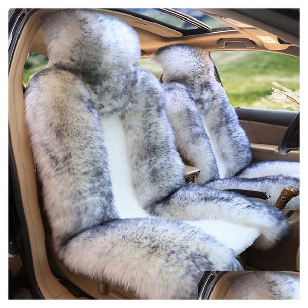 Seat Car Covers Front Cover Fur Steering Wheel Pink Wool Winter Essential Furry Fluffy Thick Faux T221110 Drop Delivery Automobiles Dhtj4 ry