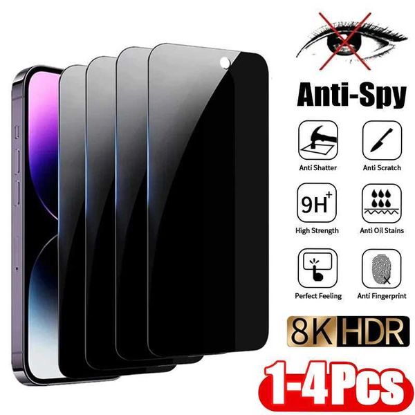 1-4Pcs Anti-spy Tempered Glass for IPhone 16 15 13 11 14Pro Max Full Cover Privacy Screen Protector For iPhone X XS Max XR Glass O250116