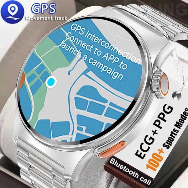 NFC GPS Tracking ECG PPG Mens Smart Watch Voice Assistant Pressure Monitor Fitness Track Watch Mens Smart Watch X241226